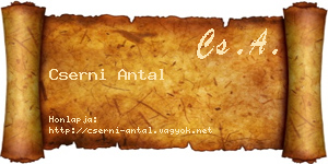 Cserni Antal névjegykártya